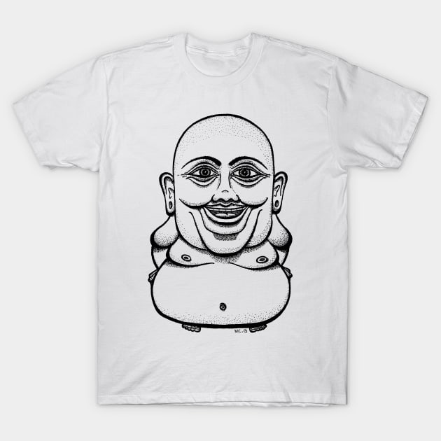 Happy Buddha - Black T-Shirt by The Soul Creative